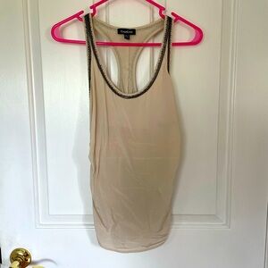 Bebe Elegant Cream Sleeveless Top XXS